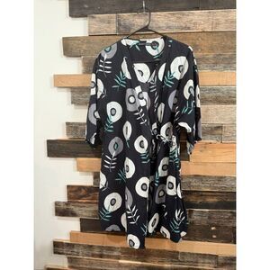 Gudrun Sjödén women's cotton kimono duster multicolor abstract pattern size S/M